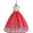 thumbnail image 1 of LSLJS Robe Fille Princesse Robe de Concours Enfants Broderie Nœud Papillon Anniversaire Fête Bal Bouffante Tulle Robe de Bal Longues Robes, 1 of 8