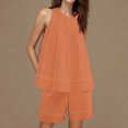 thumbnail image 3 of Womens Two Piece Lounge Set Summer Vacation Outfits Patchwork Sleeveless Tank Top and Shorts Sets with Pockets, 3 of 8