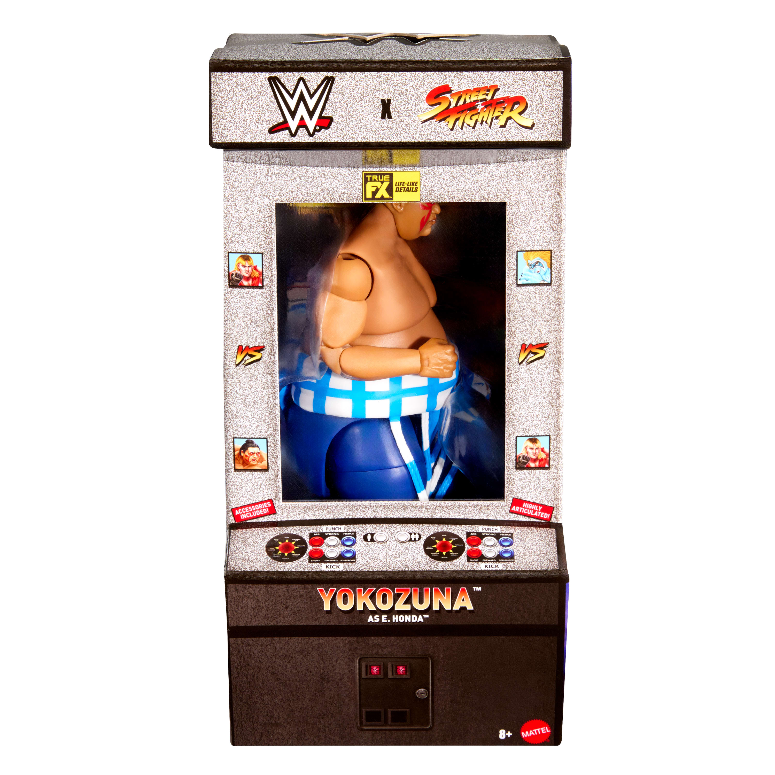 WWE x Street Fighter figurine articulée Yokozuna, coffret mashup Yokozuna de collection 15 cm