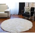 thumbnail image 2 of ARLINGTON CIRCULAR FAUX FUR RUG 6' DIAMETER - OFF WHITE, 2 of 3