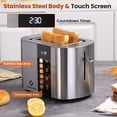 thumbnail image 2 of LINKChef 2-Slice Toaster – Touch Screen Control, Extra-Wide 1.5" Slots, Stainless Steel | Smart Toaster with Timer, Defrost & Reheat Functions, 2 of 11