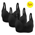 thumbnail image 1 of Bras for Women, 3PC Womans Large Size Solid Color Without Steel Ring Gathering Comfortable Bras Daily Bra, 1 of 3