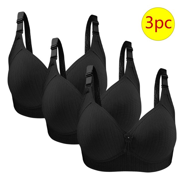 Bras for Women, 3PC Womans Large Size Solid Color Without Steel Ring Gathering Comfortable Bras Daily Bra