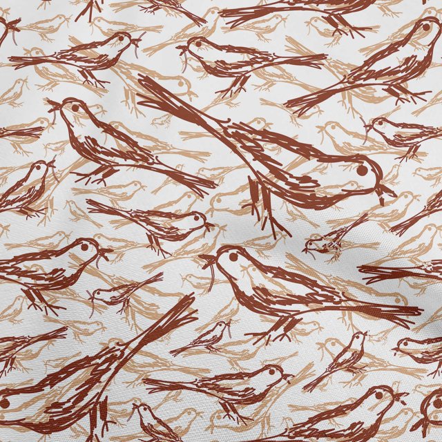 oneOone Polyester Spandex Orange Fabric Bird Craft Projects Decor Fabric Printed By The Yard 56 Inch Wide