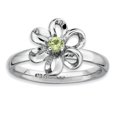 thumbnail image 1 of Bague Fleur en Argent Sterling Stackable Expressions Polie Péridot Taille 8, 1 of 3