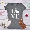 thumbnail image 2 of Womens Love Bunny T Shirt Cute Adorable Easter Sunday Rabbit Tee for Ladies (Dark Heather Grey) - XL, 2 of 3