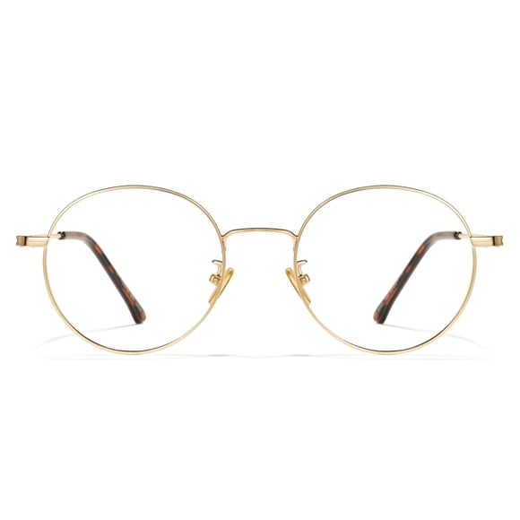 Cyxus Blue Light Glasses for Women Round Wire Frame Computer Glasses for Men UV Blocking Filter Clear Lens Metal Eyewear Ultralight Relieve Digital Screen Eye Strain, Headache