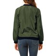 thumbnail image 4 of INSPIRE CHIC Blouson Bomber Court pour Femme à Col Montant, Manches Longues, Fermeture Éclair Intégrale, 4 of 6