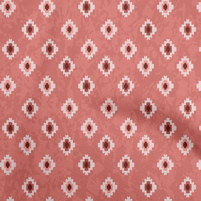 oneOone Georgette Viscose Tissu Rose Aztech Africain Robe Tissu Tissu Imprimé par la Cour 42 Pouces de Large