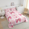 thumbnail image 4 of Erosebridal Cute Rabbit Bedding Full Comforter Set, Dreamy Pink Bowknot Down Comforter, Girls Room Decoration, Reversible, 4 of 7