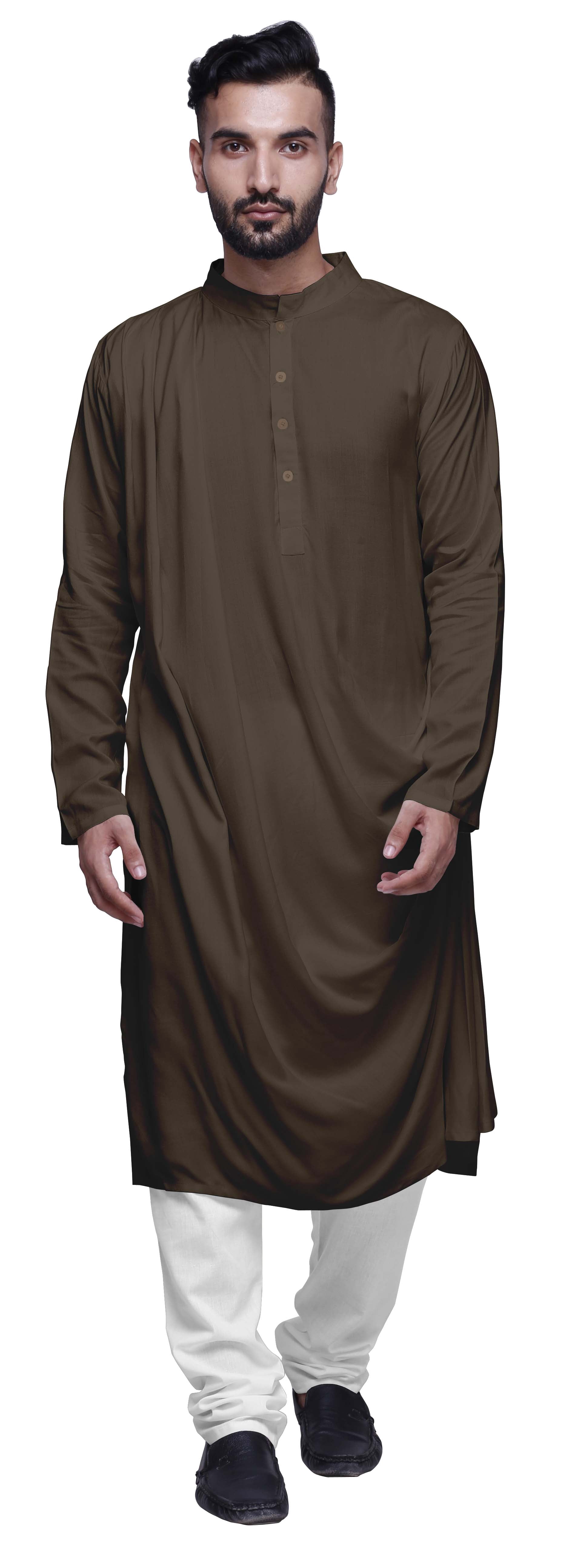 Atasi Rayon Slub Full Sleeve Kurtas Solid Chinese Collar men Kurta