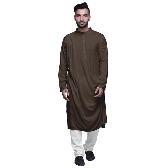 Atasi Rayon Slub Full Sleeve Kurtas Solid Chinese Collar men Kurta