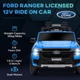 thumbnail image 4 of Qaba Ford Ranger Licensed 12V Ride on Car with Rear Storage, Blue, 4 of 10