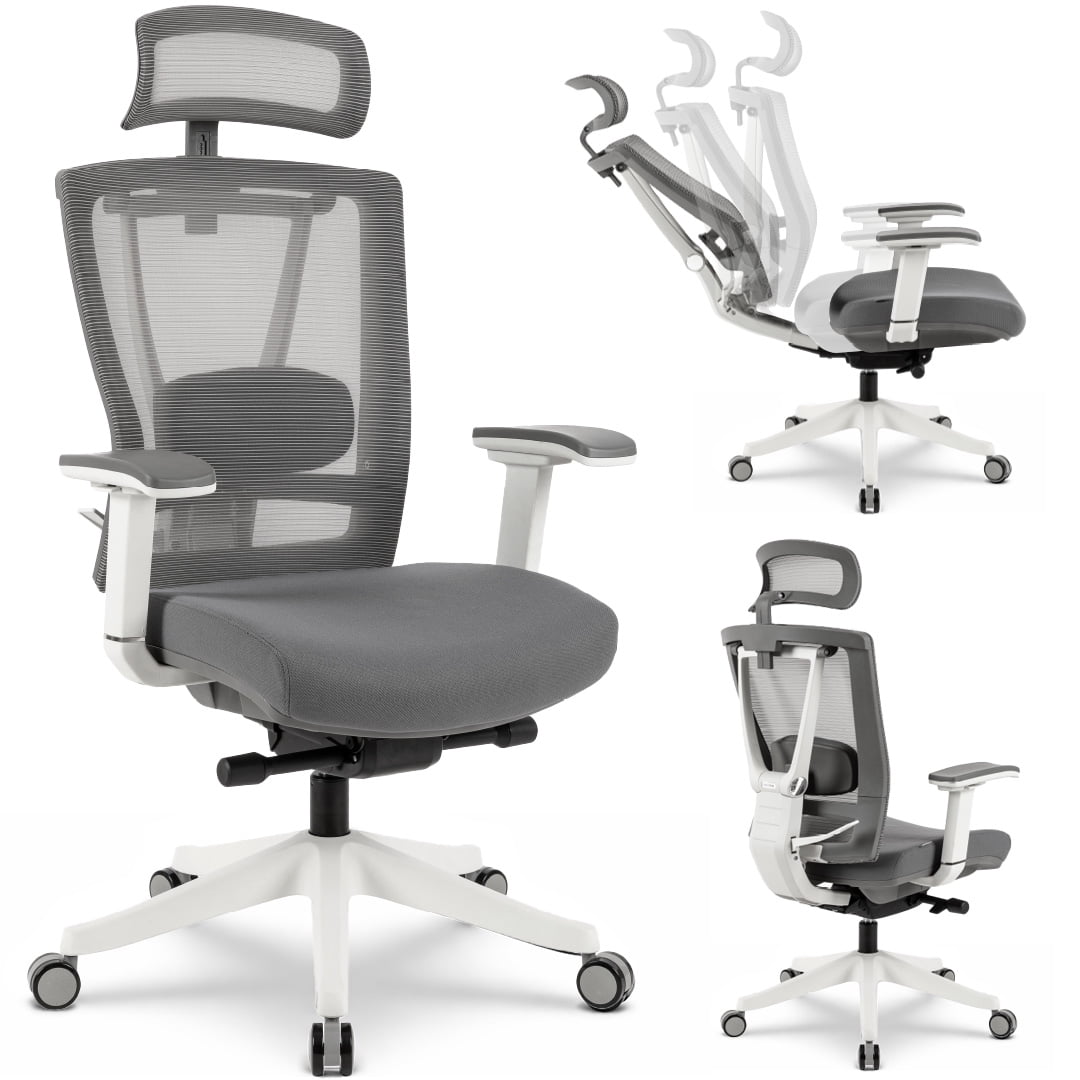 MotionGrey - CloudMesh Ergonomic Office Chair-Comfy High Mesh Back Support with Adjustable Armrests -White Desk Computer Chairs Perfect for Home Gaming and Offices