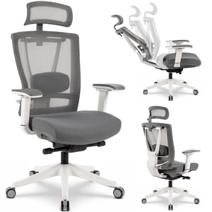 MotionGrey - CloudMesh Ergonomic Office Chair-Comfy High Mesh Back Support with Adjustable Armrests -White Desk Computer Chairs Perfect for Home Gaming and Offices