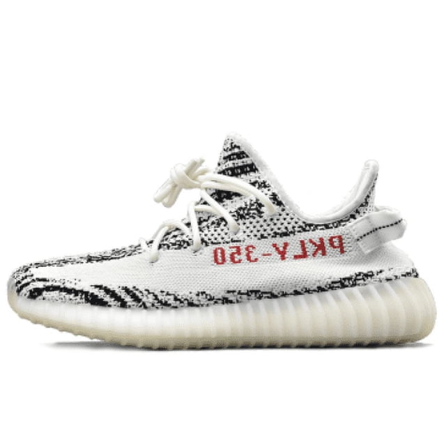 350 V2 Boost Espadrilles Putian Chaussures de Sport pour Hommes Femmes Unisexe avec une Tige à Motif Blanc et Noir, Détail Texte Rouge, Semelle Côtelée et Fermeture à Lacets. Espadrilles Unisexes de Haute Qualité par DIAO, Idéales pour les Tenues Décontractées et les Activités de Course.