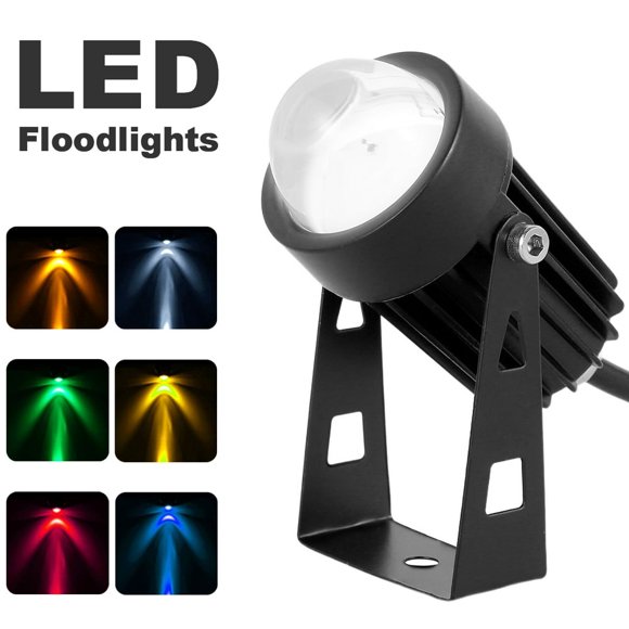 Projecteurs LED 5W IP65 Étanche Faisceau Étroit Projecteur Réglable à 180 Degrés Lumières Murales Extérieures pour Bâtiment, Lumière Blanche