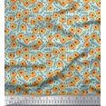 thumbnail image 1 of Soimoi Cotton Cambric Fabric Text & Tiger Face Cartoon Print Fabric by The Yard 56 Inch Wide, 1 of 3