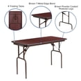 thumbnail image 2 of 4-Foot Mahogany Melamine Laminate Folding Banquet Table, 2 of 9
