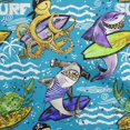 thumbnail image 1 of oneOone Velvet Medium Blue Fabric Ocean Life Craft Projects Decor Fabric Printed By The Yard 58 Inch Wide, 1 of 5