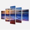 thumbnail image 2 of Blue Waves on Sandy Beach - Large Seashore Canvas Art Print, 2 of 3