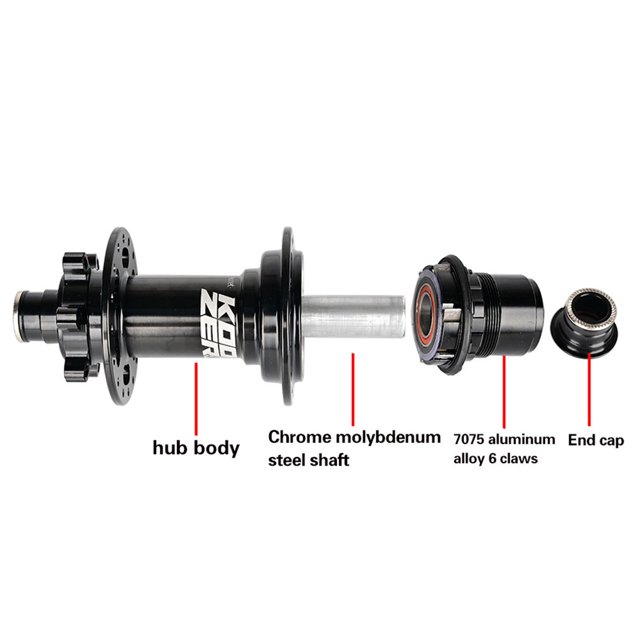 Levier de Dégagement Rapide de l'Arbre de Roue, Réduction de la Friction, Fournitures de Cyclisme, Installation Pratique, Moyeu à Roulement en Alliage d'Aluminium Couleur/148*12XDXM390