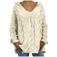 thumbnail image 2 of EGNMCR Cardigans pour Femmes, Pulls pour Femmes Mode Ample Grande Taille Couleur Capuche Manches Longues Hauts Chandail Femmes, 2 of 8