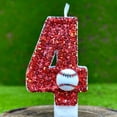thumbnail image 4 of Baseball Glitter Birthday Cake Candle, Number Topper Decor for Sports Themed Party, 4 of 4