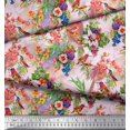 thumbnail image 3 of Soimoi Polyester Crepe Fabric Birds,Leaves & Lily Floral Print Sewing Fabric Yard 52 Inch Wide, 3 of 3