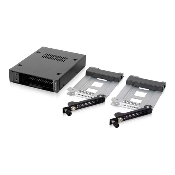 ICY DOCK Rugged Full Metal 2 x 2.5†SATA/SAS HDD & SSD Mobile Rack for External 3.5" Drive Bay with Key Lock & Thumb Screw Design | ToughArmor MB492SKL-B