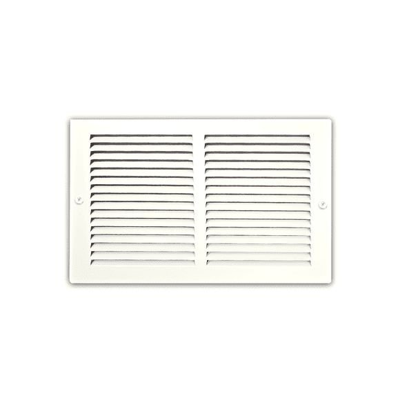 Air Return Grille 1 RA 14′′x8′′ pour Paroi Latérale et Plafond – Couvercle de Conduit d'Évent en Acier Return Air avec Vis, Fini Blanc Enduit de Poudre, Convient aux Ouvertures de Conduit Standard, Taille Extérieure 15-3/4′′x9-3/4′′