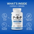 thumbnail image 2 of P5P Vitamin B6 Supplement 50mg, 120 Capsules, Active Form of B6 (Pyridoxal-5-Phosphate) - Helps in Energy Metabolism, Third Party Tested, Gluten Free, Non-GMO, Made In Canada, by Vibrant Naturals, 2 of 8
