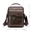 thumbnail image 3 of WEIXIER Men's Crossbody Bag Leather Small Business Shoulder Handbag for IPad 9.7", Dark Brown, 3 of 3