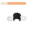 thumbnail image 4 of Unique Bargains 30Pack 3/8' Cable Clamp U Shape Stainless Steel Rubber Cushioned Pipe Strap, 4 of 5