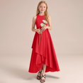 thumbnail image 2 of Robe Bebe Robe Formelle Fille Robe de Soirée Récital Performance Concours Élégante Sans Manches Robe Bébé Fille Rouge 2 Ans-3 Ans, 2 of 4