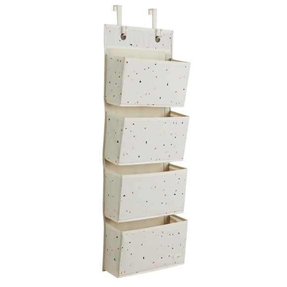 3 Sprouts - Organisateur par-Dessus la Porte en Tissu Recyclé/terrazzo Crème