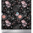 thumbnail image 1 of Soimoi Poly Georgette Fabric Heart,Floral & Bird Kids Print Fabric by The Yard 52 Inch Wide, 1 of 3