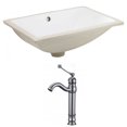 thumbnail image 1 of 18.25-in. W CUPC Rectangle Bathroom Undermount Sink Set In White - Chrome Hardware AI-22884, 1 of 7