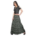 thumbnail image 2 of Moomaya Printed Two Piece Flared Skirt And Crop Top Rayon Ethnic Set For Girls, 2 of 6
