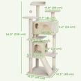 thumbnail image 3 of PawHut 54" Cat Tree Tower with Scratching Posts, Cat Condos, Beige, 3 of 10