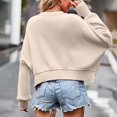 thumbnail image 4 of Timegard Women's Sweaters Cropped 2024 Fall Winter Sweater Long Sleeve Pullover Side Slit Knit Tops, 4 of 4