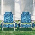 thumbnail image 4 of Gymax Lot de 4 Chaises de Plage Pliantes Type Sac à Dos, Chaise de Camping Inclinable avec Sac de Rangement, Motif, 4 of 10