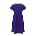 thumbnail image 5 of RKSTN Robes d'Été pour Femmes 2023 Décontractées en Coton et Lin Couleur Unie Longueur Genou Jupes Col Rond Manches Courtes Robe Midi avec Poches, 5 of 5
