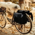 thumbnail image 3 of Canvas Bike Double Pannier Bags Water Resistant Rack Large Pockets Black, 3 of 8