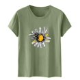 thumbnail image 4 of Ovbmpzd Comfy Ladies Tops Short Sleeve Green Funny Pullover Graphic Tees Womens Blouse L, 4 of 5