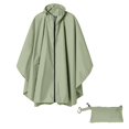 thumbnail image 1 of Clearance! Baberdicy Unisex Solid Color Hooded Zippered Poncho Shawl Green, 1 of 7