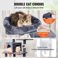 thumbnail image 3 of VEVOR Cat Tree 63" Cat Tower with 2 Cat Condos Sisal Scratching Post Light Grey, 3 of 9