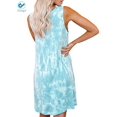 thumbnail image 4 of Deago Robe Courte Décontractée Teinture sur Nœuds pour Femme, Col Rond, Sans Manches, T-Shirt Ample, Débardeur d'Été, Robe de Plage (Vert, M), 4 of 9