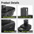 thumbnail image 3 of DM18RL Battery Adapter Converter with USB & Type-C Port for Use with R-yobi 18V Lithium Battery Tools, Converts De-Walt 20V Li-ion or Mil-Waukee 18V Li-ion Battery to R-yobi 18V Li-ion Battery, 3 of 10