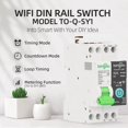 thumbnail image 4 of WiFi Circuit Breaker Switch - Smart WiFi DIN Rail Energy Meter Relay Type Circuit Breaker Connected Switch with Wattmeter Smart Life Tuya WiFi Remote Switch, 32A, 4 of 5